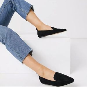 ASOS DESIGN Miley suede point toe loafers in black size 6 never worn